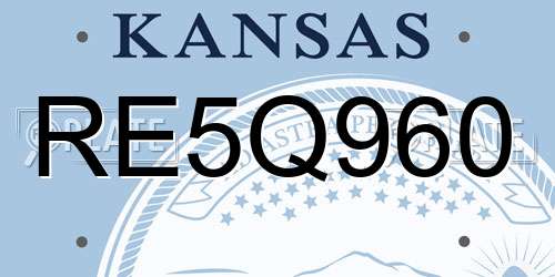 RE5Q960 Kansas License Plate