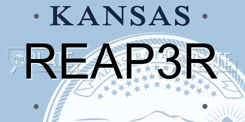 REAP3R Kansas License Plate