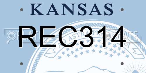 REC314 Kansas License Plate