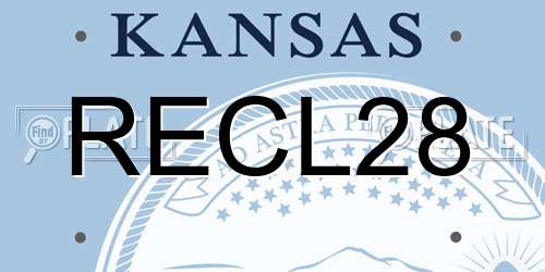 RECL28 Kansas License Plate