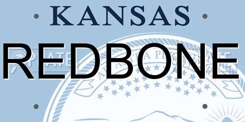REDBONE Kansas License Plate