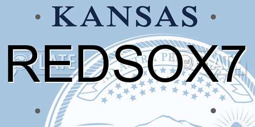 REDSOX7 Kansas License Plate
