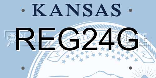 REG24G Kansas License Plate
