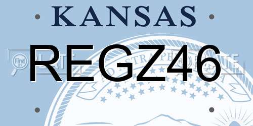 REGZ46 Kansas License Plate