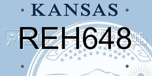 REH648 Kansas License Plate