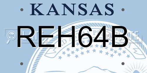 REH64B Kansas License Plate