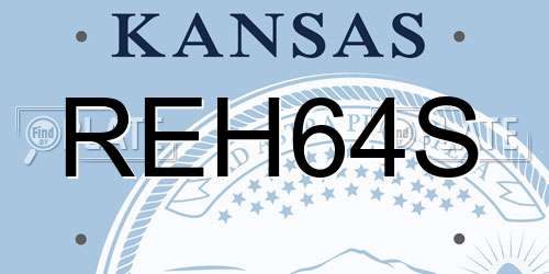 REH64S Kansas License Plate