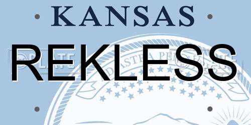 REKLESS Kansas License Plate
