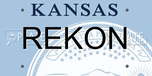 REKON Kansas License Plate