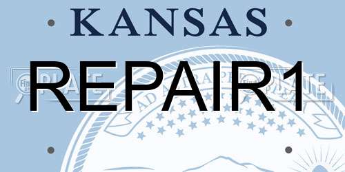 REPAIR1 Kansas License Plate