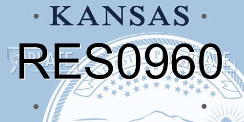 RES0960 Kansas License Plate