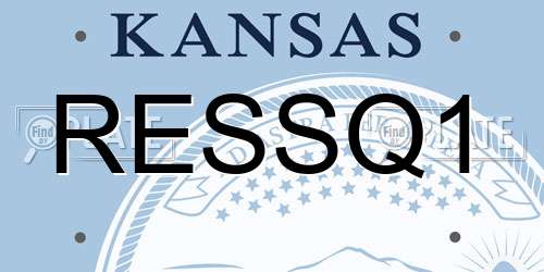 RESSQ1 Kansas License Plate