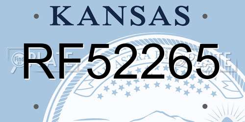 RF52265 Kansas License Plate