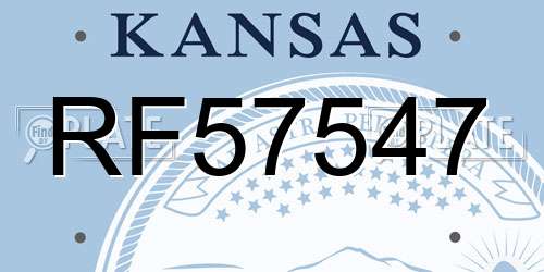 RF57547 Kansas License Plate