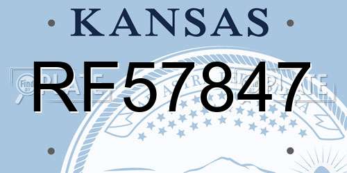 RF57847 Kansas License Plate