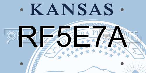 RF5E7A Kansas License Plate
