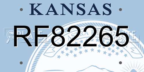 RF82265 Kansas License Plate