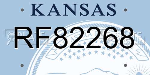 RF82268 Kansas License Plate