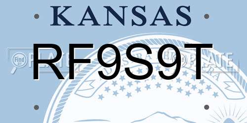 RF9S9T Kansas License Plate