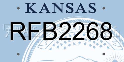 RFB2268 Kansas License Plate