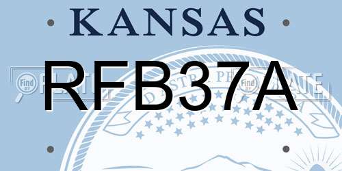 RFB37A Kansas License Plate