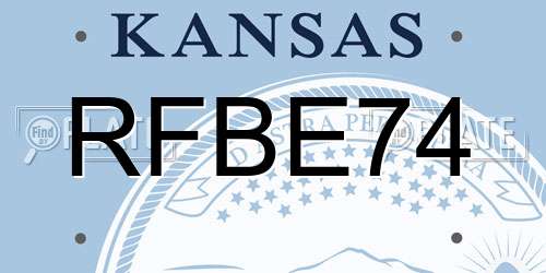 RFBE74 Kansas License Plate