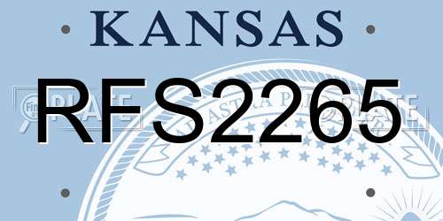 RFS2265 Kansas License Plate