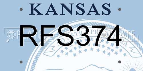 RFS374 Kansas License Plate