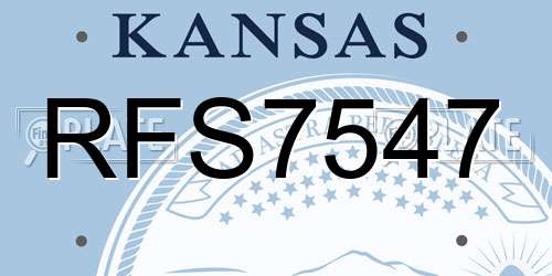 RFS7547 Kansas License Plate