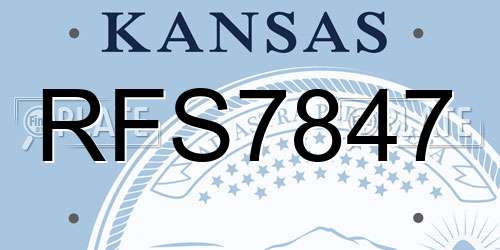RFS7847 Kansas License Plate