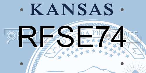 RFSE74 Kansas License Plate