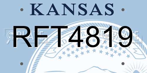 RFT4819 Kansas License Plate