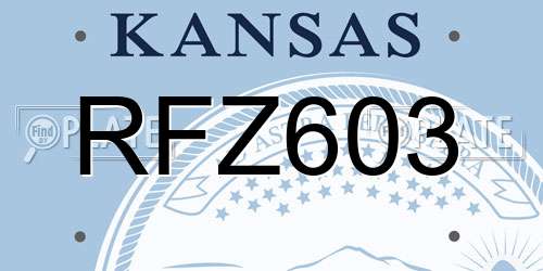 RFZ603 Kansas License Plate
