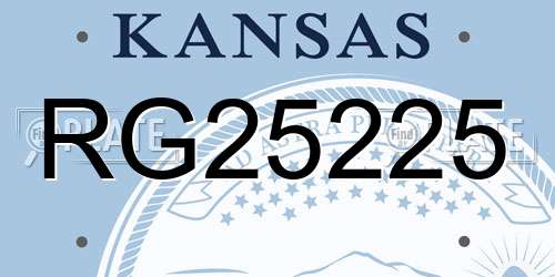 RG25225 Kansas License Plate
