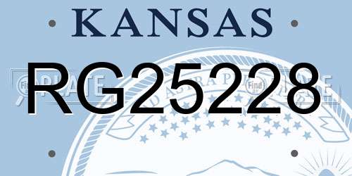 RG25228 Kansas License Plate