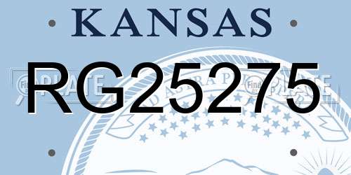 RG25275 Kansas License Plate