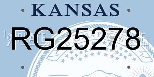 RG25278 Kansas License Plate