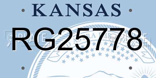 RG25778 Kansas License Plate