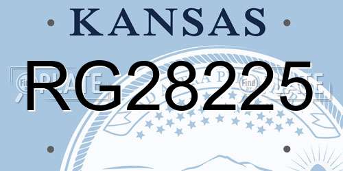 RG28225 Kansas License Plate
