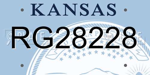 RG28228 Kansas License Plate
