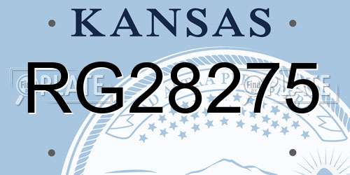 RG28275 Kansas License Plate