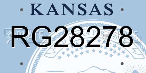 RG28278 Kansas License Plate