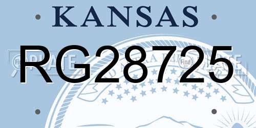 RG28725 Kansas License Plate