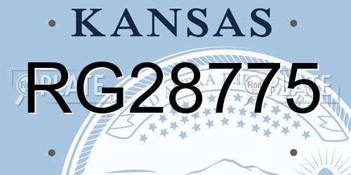 RG28775 Kansas License Plate