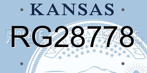 RG28778 Kansas License Plate