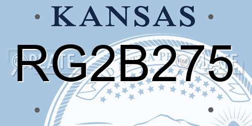 RG2B275 Kansas License Plate