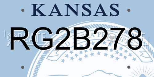 RG2B278 Kansas License Plate