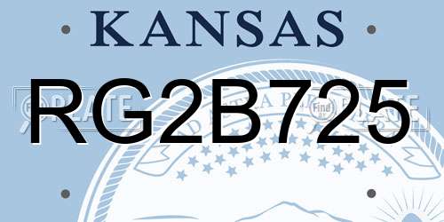 RG2B725 Kansas License Plate