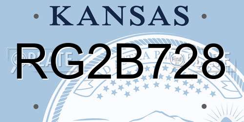 RG2B728 Kansas License Plate