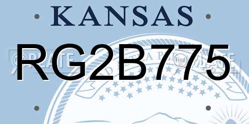 RG2B775 Kansas License Plate